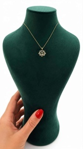 Lant cu pandantiv aur galben 14 K model FLOARE DE LOTUS - Img 2