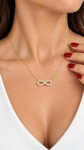 Lant cu pandantiv aur galben 14 K model INFINITY