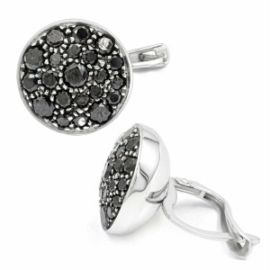 Set aur alb cu pietre naturale colectie ITALIA model ROTUND - DIAMANTE NEGRE18 - Img 2
