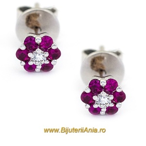 Bijuterii aur alb cercei diamante colectie noua ITALIA FLOARE