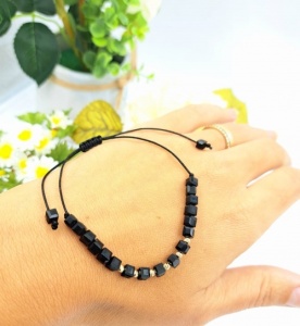 Bijuterii aur bratara cu snur negru colectie noua model BILUTE - BLACK - Img 2