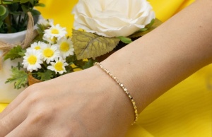 Bijuterii aur galben 14 K bratara colectie noua ITALIA model BILUTE SI CUB - Img 3
