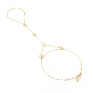 Bijuterii aur galben 14 K bratara cu inel colectie noua model FLORICELE