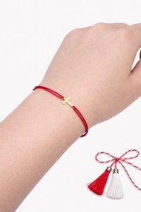 Bijuterii aur galben 14 K bratara cu snur colectie noua model CRUCE