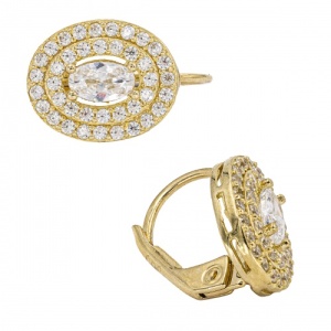 Bijuterii aur galben 14 K cercei colectie noua ITALIA model OVAL - Img 2