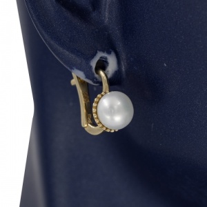 Bijuterii aur galben 14 K cercei colectie noua ITALIA model PERLA - Img 3