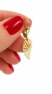 Bijuterii aur galben 14 K cercei colectie noua model ARIPA DE INGER - Img 3