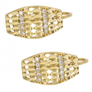Bijuterii aur galben 14 K cercei colectie noua model GEOMETRIC
