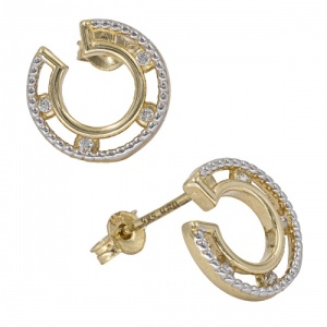 Bijuterii aur galben 14 K cercei colectie noua model GEOMETRIC - Img 2