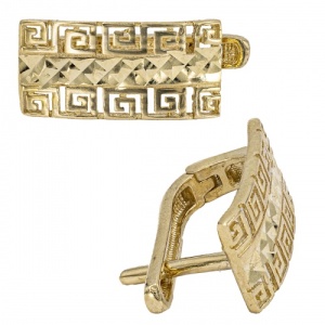 Bijuterii aur galben 14 K cercei colectie noua model GEOMETRIC - Img 2