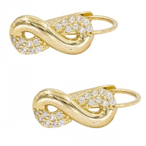 Bijuterii aur galben 14 K cercei colectie noua model INFINITY