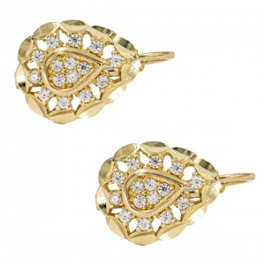 Bijuterii aur galben 14 K cercei colectie noua model LACRIMA