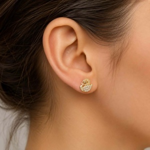 Bijuterii aur galben 14 K cercei colectie noua model LEBADA
