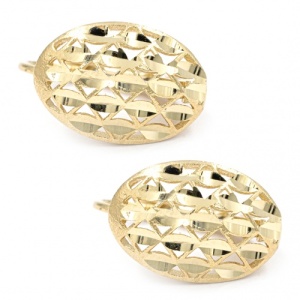 Bijuterii aur galben 14 K cercei colectie noua model OVAL