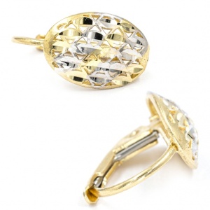 Bijuterii aur galben 14 K cercei colectie noua model OVAL - Img 2