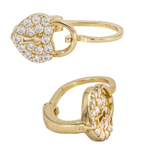 Bijuterii aur galben 14 K cercei copii colectie noua model INIMA - Img 2