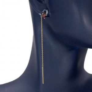 Bijuterii aur galben 14 K cercei cu lant colectie noua model PIETRICICA - RED - Img 2