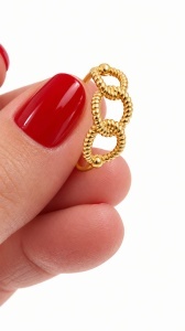 Bijuterii aur galben 14 K inel colectie noua model GEOMETRIC - Img 2