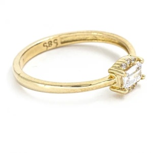 Bijuterii aur galben 14 K inel colectie noua model PATRAT - Img 4