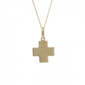 Bijuterii aur galben 14 K lant cu pandantiv colectie noua ITALIA model CRUCE - Img 2