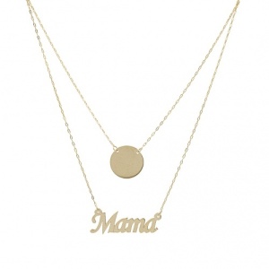 Bijuterii aur galben 14 K lant cu pandantiv colectie noua model MAMA - Img 2