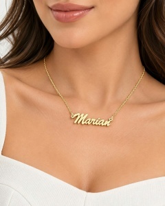 Bijuterii aur galben 14 K lant cu pandantiv colectie noua model NUME - MARIAN
