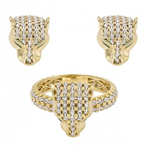 Bijuterii aur galben 14 K set colectie noua ITALIA model PANTERA