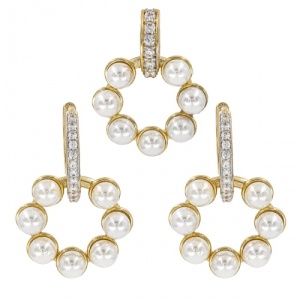 Bijuterii aur galben 14 K Set colectie noua ITALIA model PERLUTE