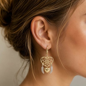 Bijuterii aur galben cercei colectie noua ITALIA model DREAM CATCHER