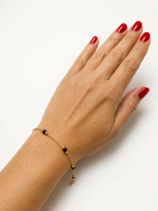 Bratara aur galben 14 K colectie ITALIA model BILUTE - BLACK