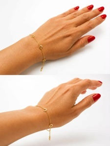Bratara aur galben 14 K colectie ITALIA model CERC - Img 2