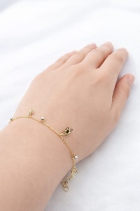 Bratara aur galben 14 K colectie ITALIA model CRUCE - Img 2