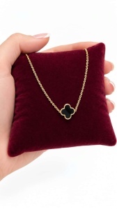 Bratara aur galben 14 K colectie ITALIA model FLOARE - BLACK - Img 4