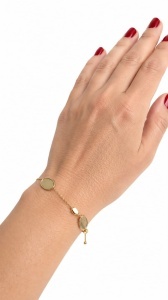Bratara aur galben 14 K colectie ITALIA model OVAL - SATINAT - Img 2