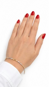 Bratara aur galben si aur alb 14 K colectie ITALIA model GEOMETRIC