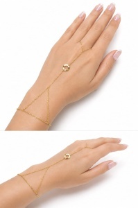 Bratara cu inel aur galben 14 K model CERC