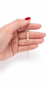 Bratara pentru copii aur galben 14 K model PLACUTA - Img 2
