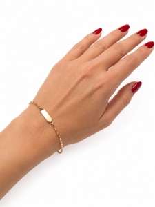 Bratara pentru copii aur galben 14 K model PLACUTA