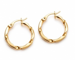 Cercei aur galben 14 K colectie ITALIA model CREOLI 2 cm