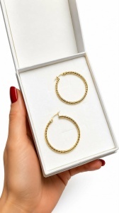 Cercei aur galben 14 K colectie ITALIA model CREOLI