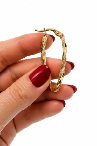 Cercei aur galben 14 K colectie ITALIA model CREOLI