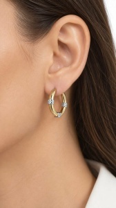Cercei aur galben 14 K colectie ITALIA model CREOLI