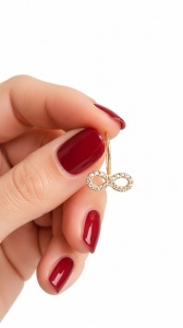 Cercei aur galben 14 K colectie ITALIA model INFINITY - Img 2