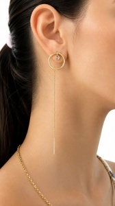 Cercei aur galben 14 K colectie ITALIA model ROTUND