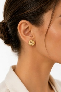 Cercei aur galben 14 K colectie ITALIA model TURBAN