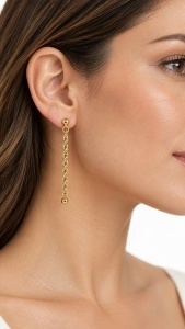 Cercei aur galben 14 K colectie noua ITALIA model FRANGHIUTA
