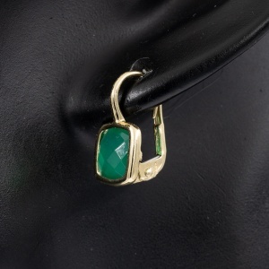 Cercei aur galben 14 K colectie noua ITALIA model PATRAT - Img 3