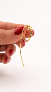 Cercei aur galben 14 K colectie noua ITALIA model ROTUND - Img 3