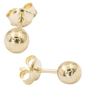 Cercei aur galben 14 K model BILUTA 0.4 cm - Img 2