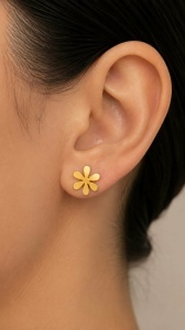 Cercei aur galben 14 K model FLOARE